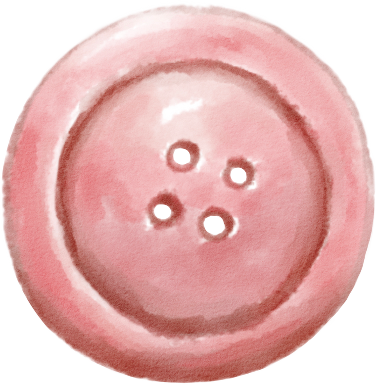 pink button sewing watercolor